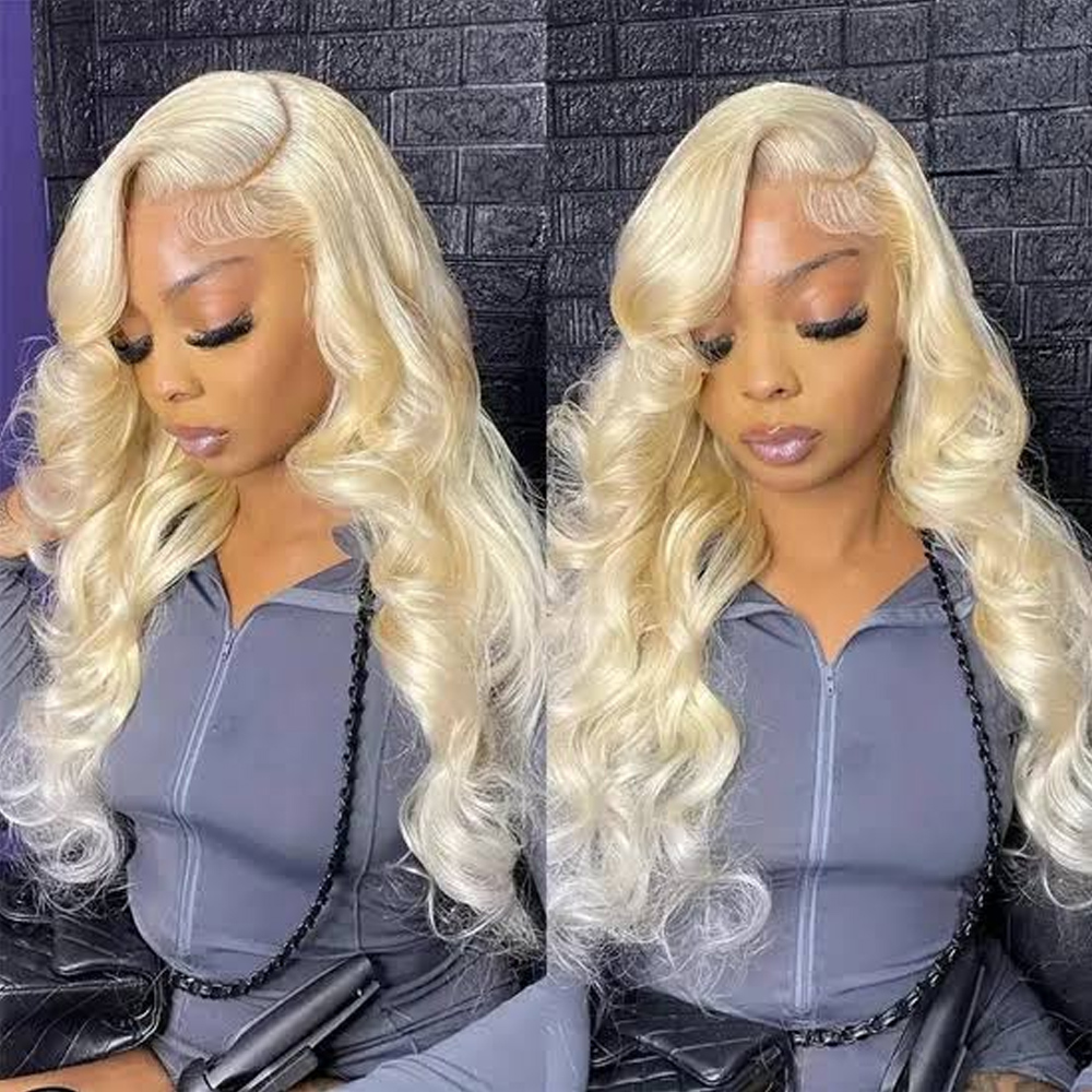 613 Blonde Body Wave Lace Front Wig - باروكات شعر بشري برازيلي مموج بلون