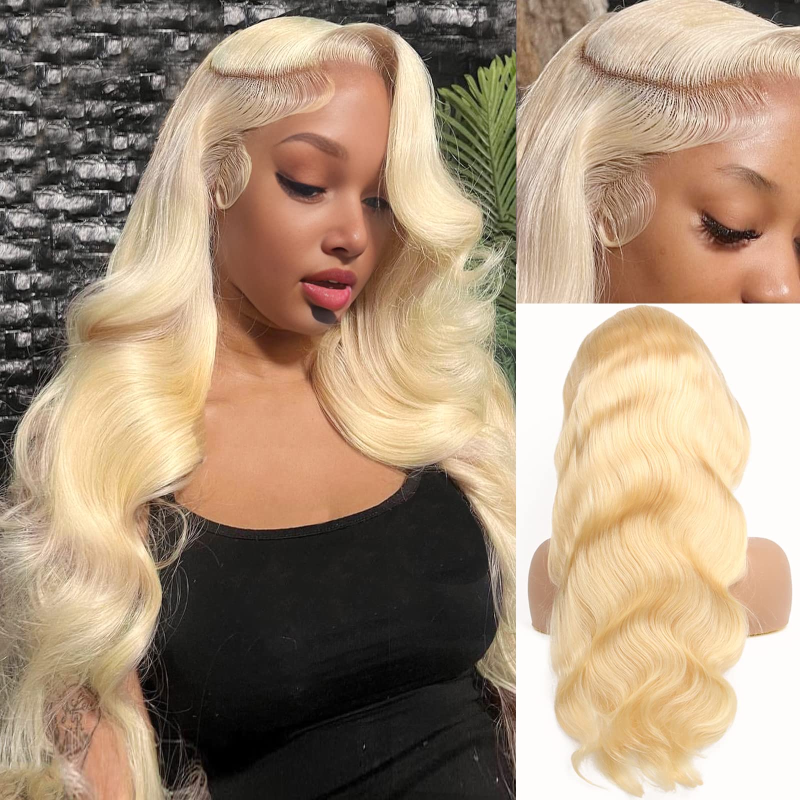 613 Blonde Body Wave Lace Front Wig - باروكة شعر طبيعي 613 بلون أشقر