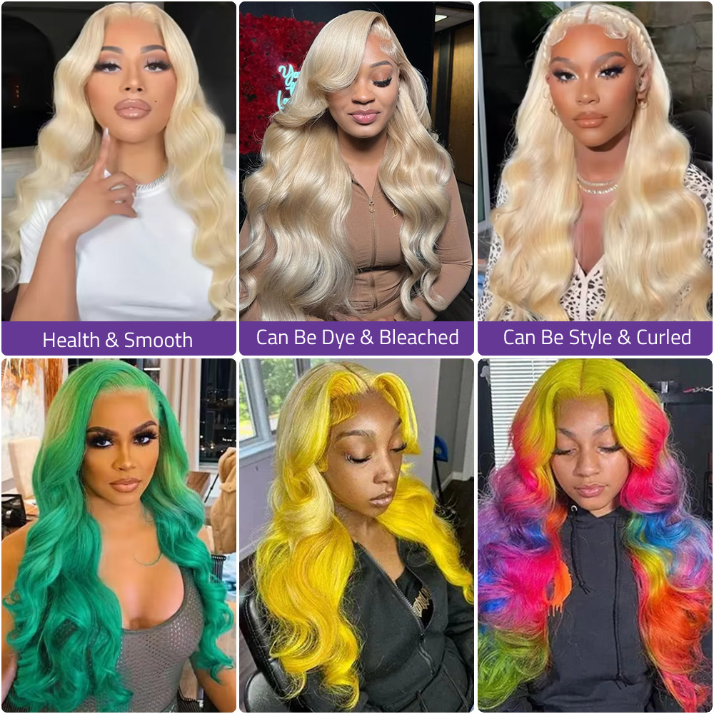 باروكة شعر بشري برازيلي للنساء - مراجعة 613 Blonde Body Wave Lace Front Wig وسعره