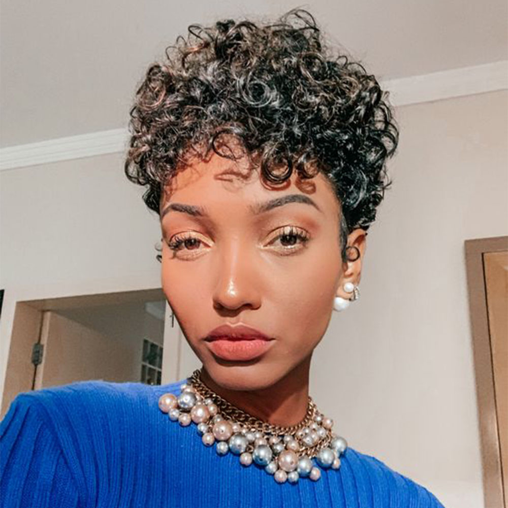 قصيرة عابث قطع شعر مستعار مجعد - مراجعة Short Pixie Cut Wig Human Hair Cheap وسعره