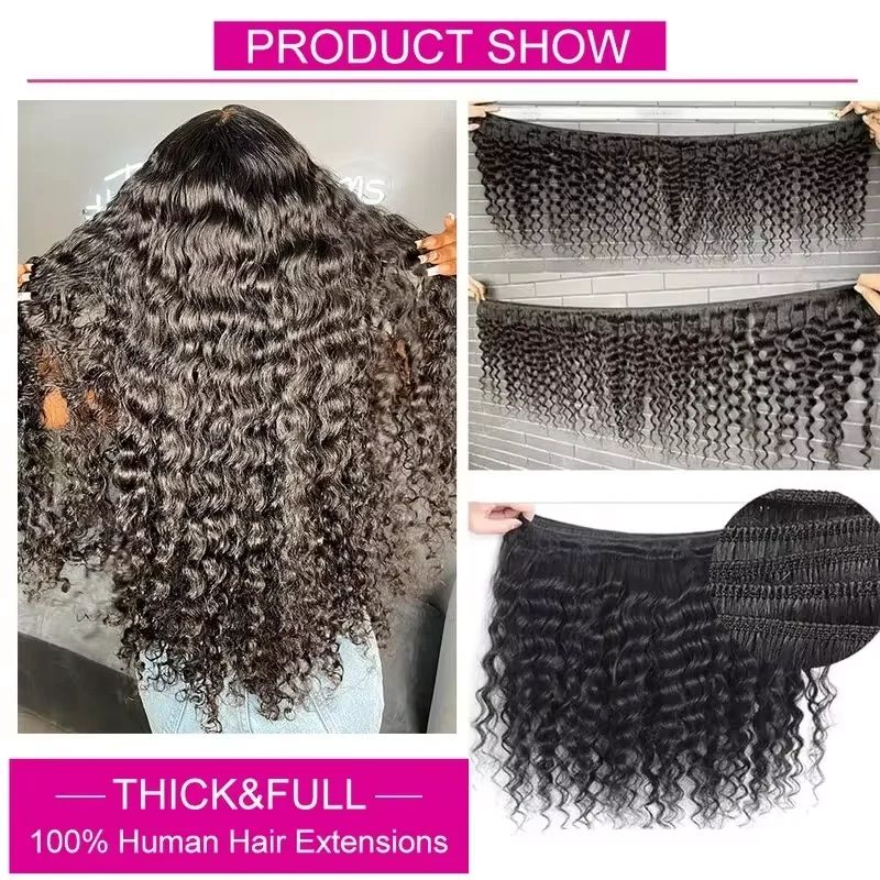 حزمة شعر بشري برازيلي بكر 100% - مراجعة Deep Wave 3 Bundles With Closure وسعره