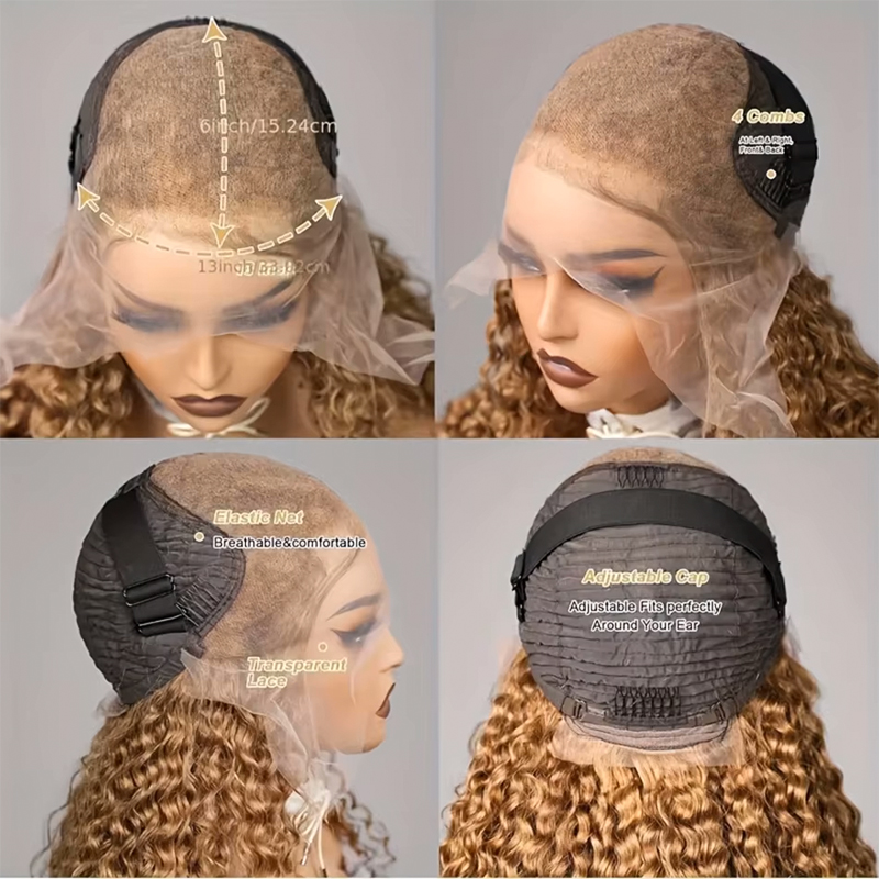 شعر مستعار بشري مموج بلون العس - مراجعة Human Hair Wigs وسعره